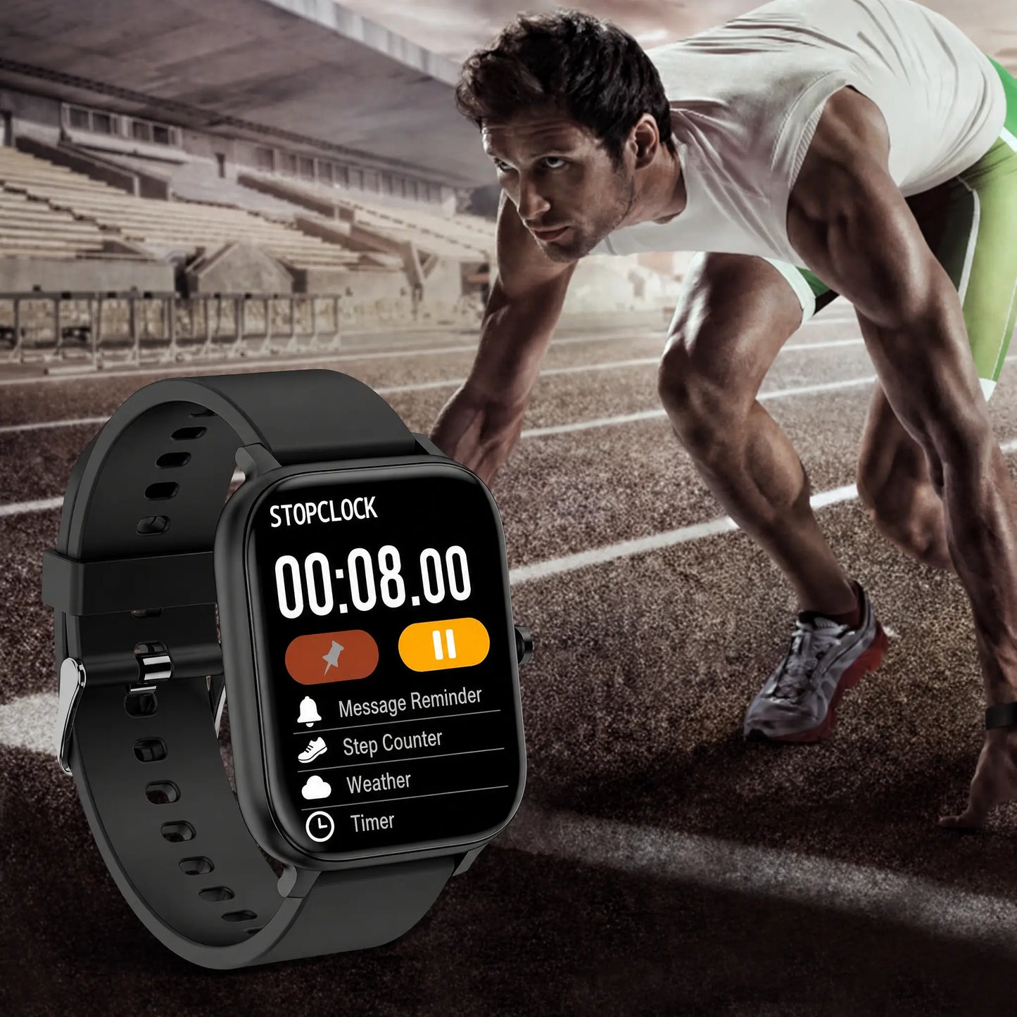 Smart Watch for Men and Women, 2.01" Touch Screen Lifestyle Watch with Message Reminder, Step Counter, Alarm, Timer, Music Control, Comfortable Strap, Compatible with Most Ios and Android Smartphones , Back to School Gift