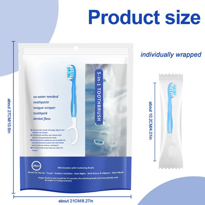 26-Pack Portable Disposable Toothbrushes with Toothpaste - Travel-Friendly, Rinse-Free, Fresh Mouth Solution
