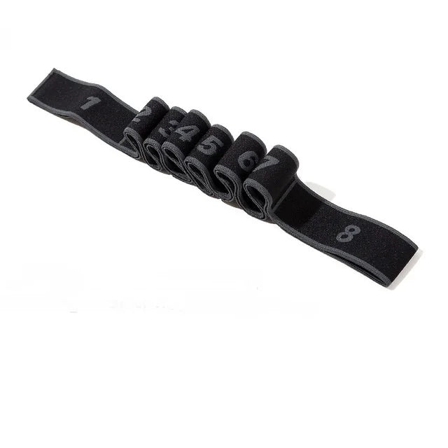 Yoga Pull Strap Belt Girl Elastic Latin Dance Stretching Band Loop Yoga Pilates GYM Fitness Exercise Resistance Band with Number
